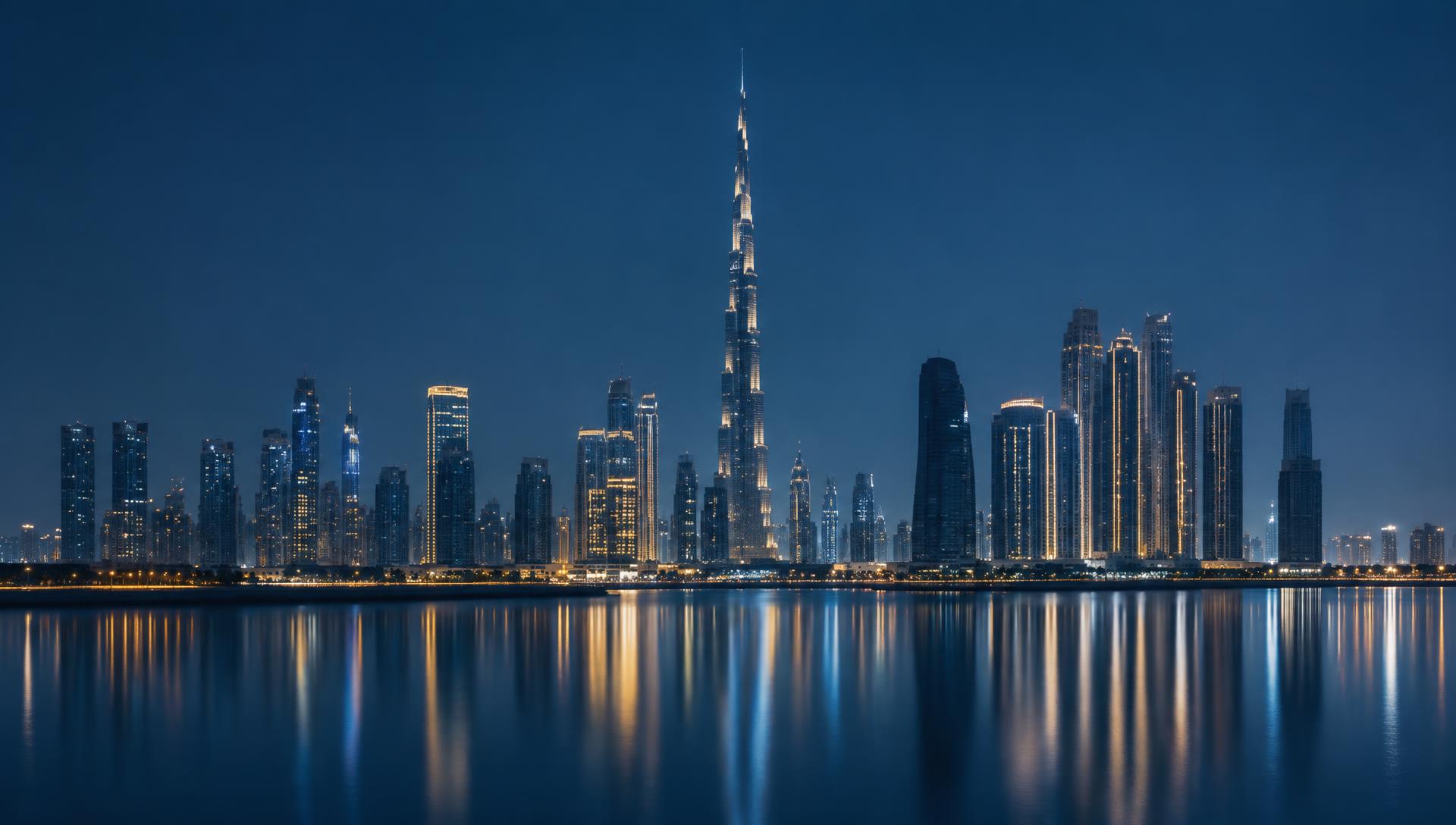 Dubai skyline at blue hour